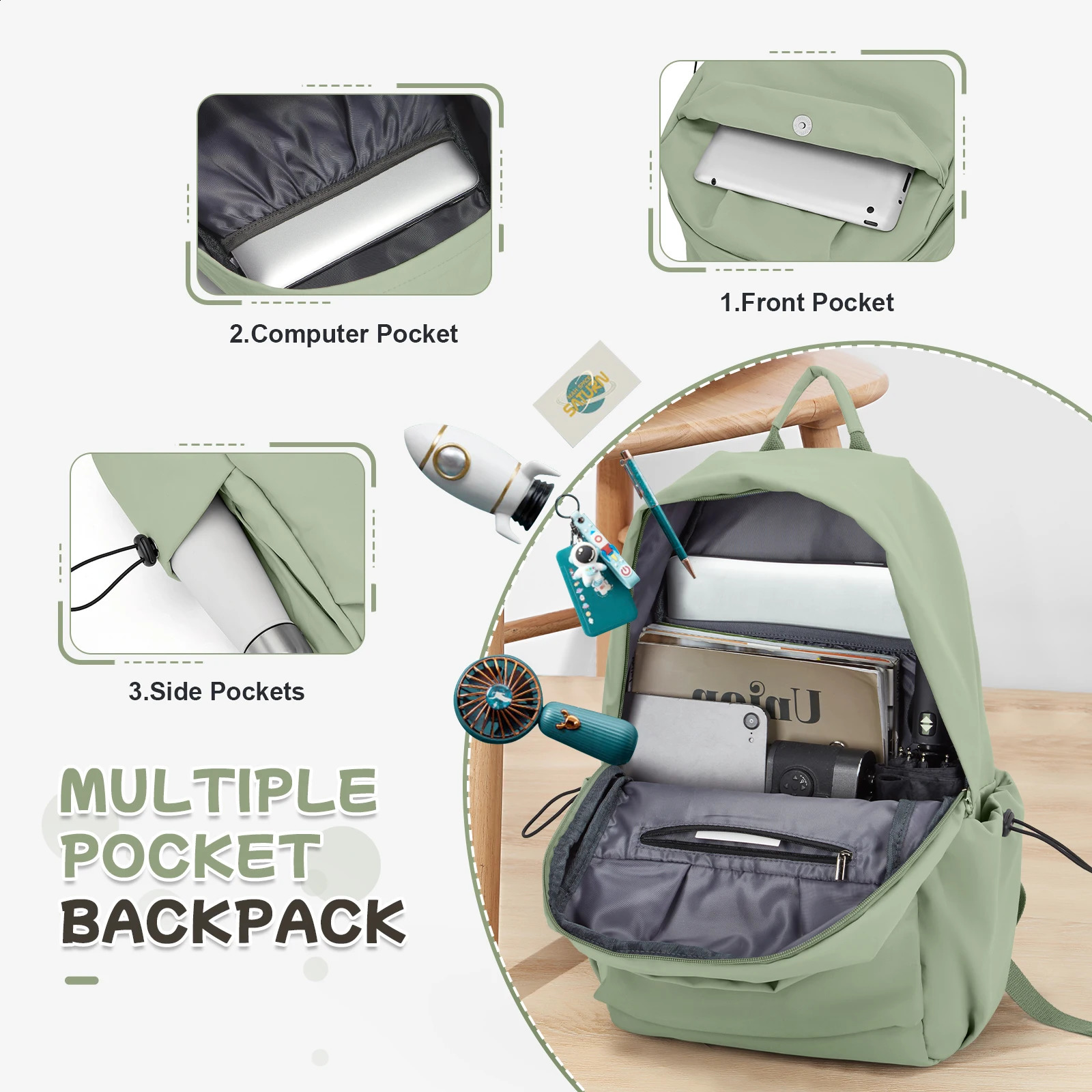 Aesthetic College Backpack for Men Women Lightweight Casual Daypack Casual Laptop Schoolbag Kids School Backpack Bagpack Girl 241230