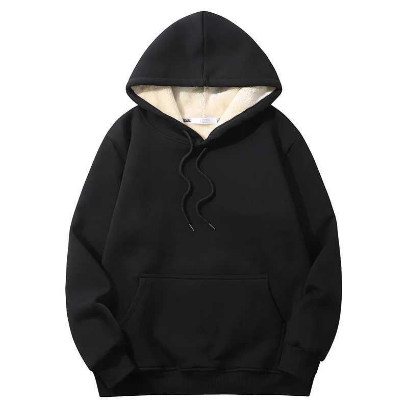Winter hooded sweatshirt thick and warm Lambswool hooded pants mens sportswear brand casual sportswear fashionable windproof unisex style Sp W241230