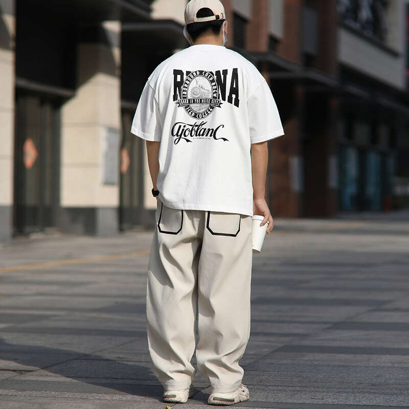 Cityboy 300g printed plus size loose short sleeved T-shirt trendy men's clothing