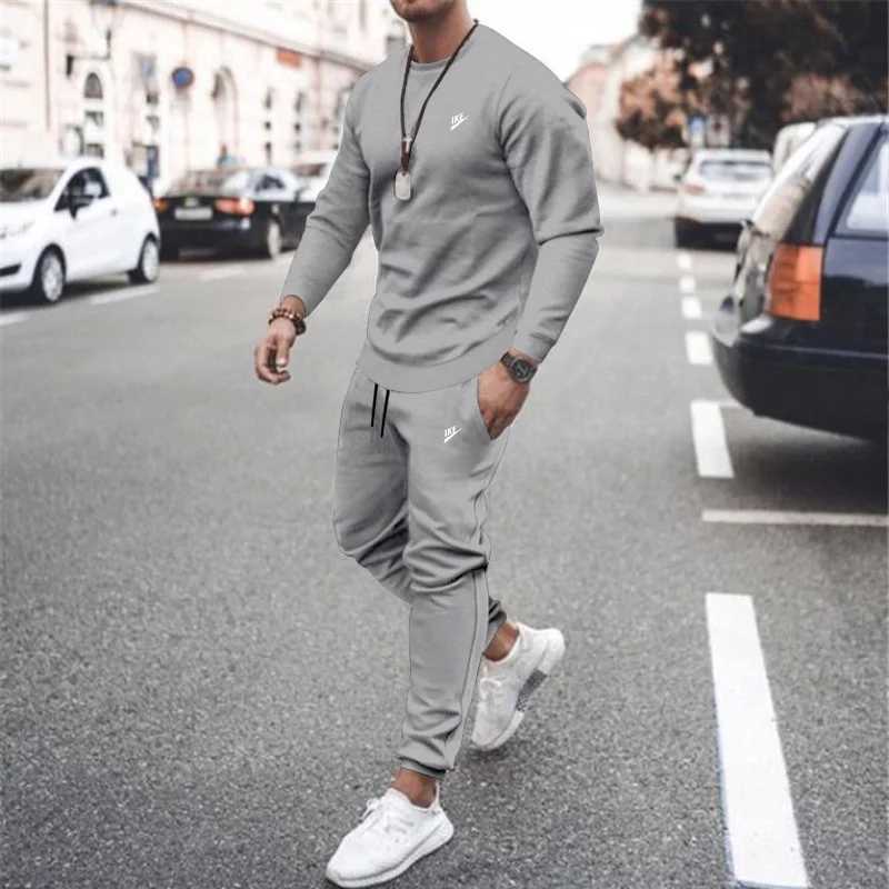 Mens hooded sweatshirt sweater set and warm jacket spring autumn winter brand 2024 mens sportswear W241230