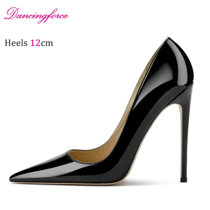 Fashion Pointed Toe 8cm 10cm 12cm Nude Lacquer Leather Wedding Party Shoes High Heels Simple Style Office Dress Pumps 241230