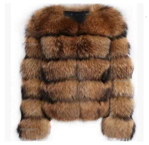 Female Jacket Fur Coat Women Artificial Raccoon Fur Winter Warm Fluffy Short Jackets Cropped Natural Fur Outwear Plush Coats Y0829 e8