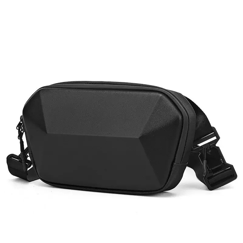 Hard Case PVC Chest Bag Mens Large Capacity Waterproof Anti-scratch Crossbody Bag Multi-functional Magnetic Clasp Shoulder Bag 241228