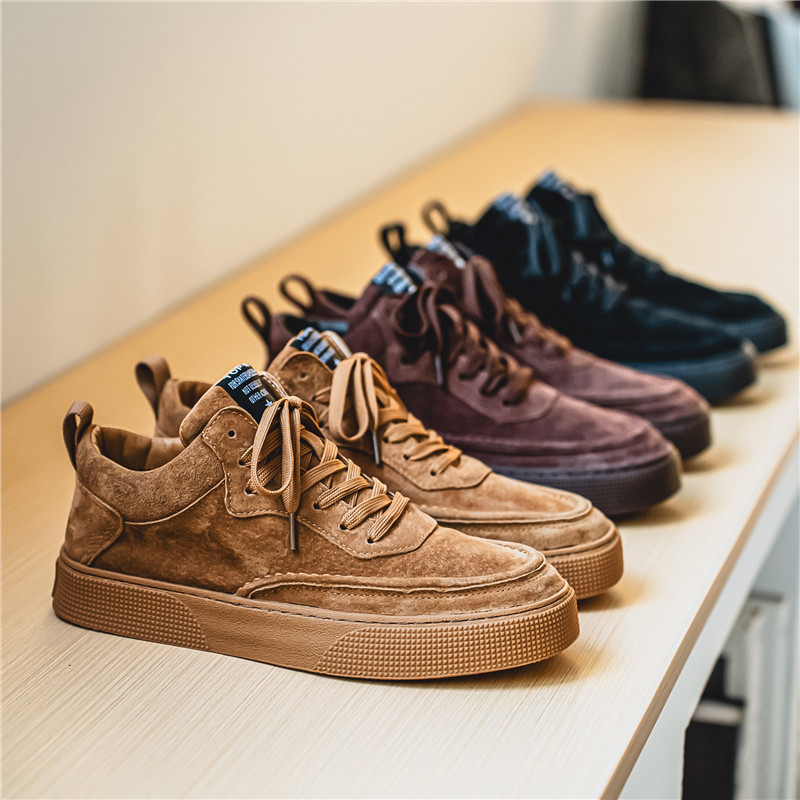 Men Casual Shoes Fashion 2025 New Early Spring Simple Style Trendy Versatile Triple Black Brown Khaki Free shipping