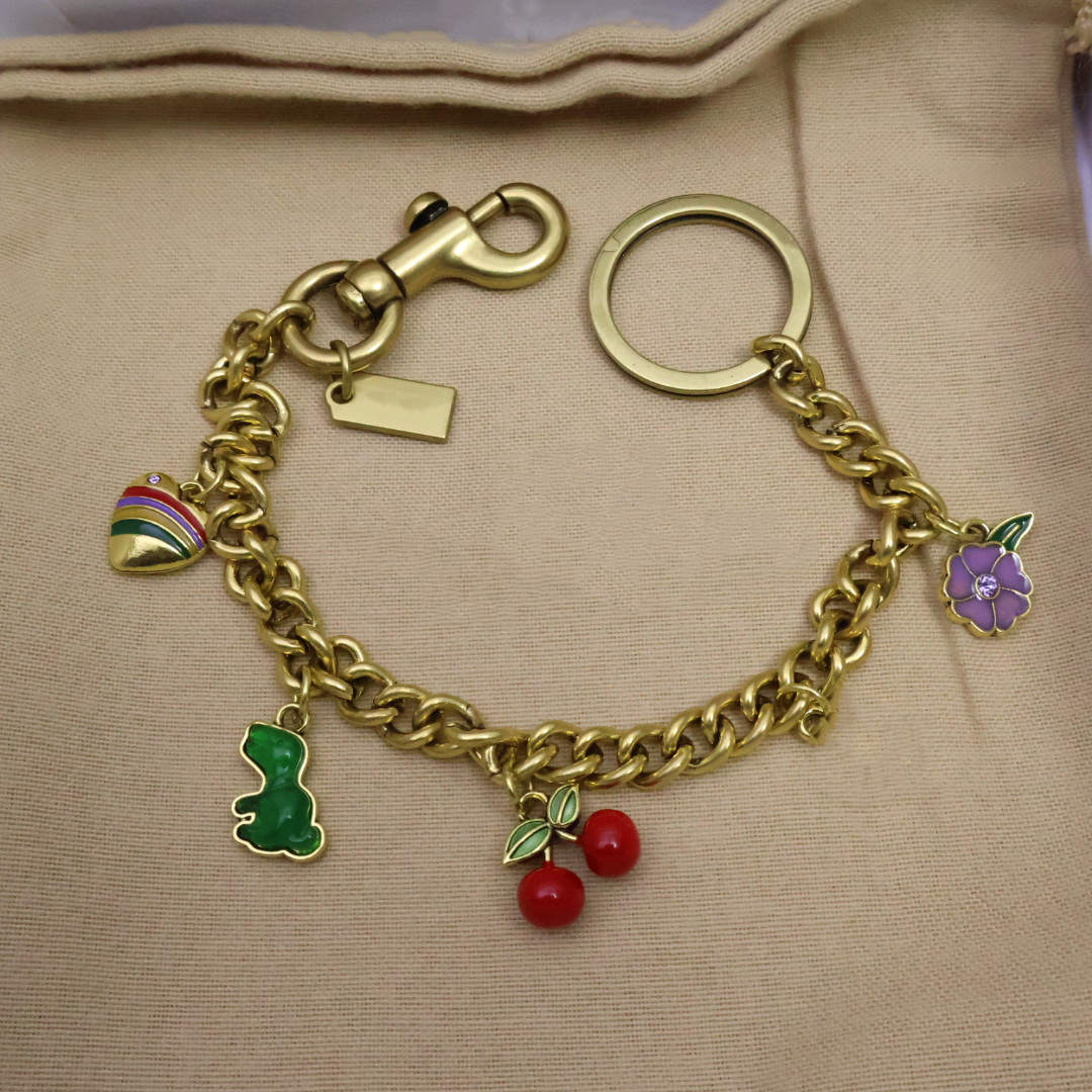 New Bag Charm keychain for Women cute bag charms Keychains fruit Classic Pendant Fashion Key Rings quality Refreshing Style key chain Lanyards