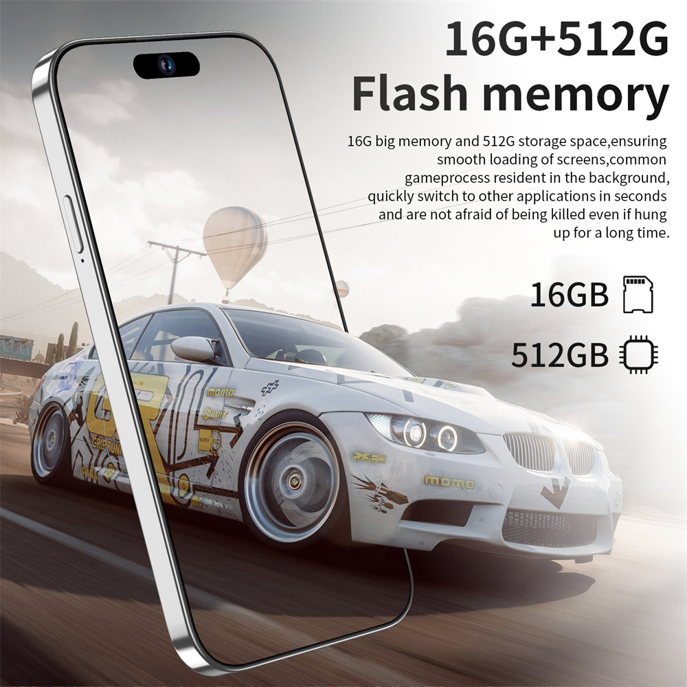 i14 Pro Max Phone 7.3-inch HD Screen 13 Qualcomm 8 Gen 1 CPU,16GB+512GB Android Phone,50MP+108MP Camera Pixels 8000mAh Battery 5G Dual SIM Card