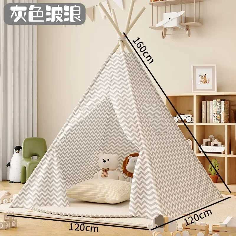 Childrens Indoor Playhouse Wigwam Childrens Portable Folding Tipi Teepee Girls and Boys Castle Game Tent W241230