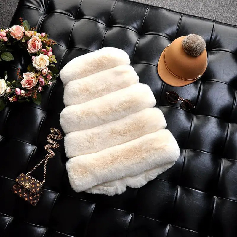 Kids Girls Faux Fur Vest Coats Winter Warm Waistcoat Sleeveless Children Fur Jacket Baby Girls Outwear 241230