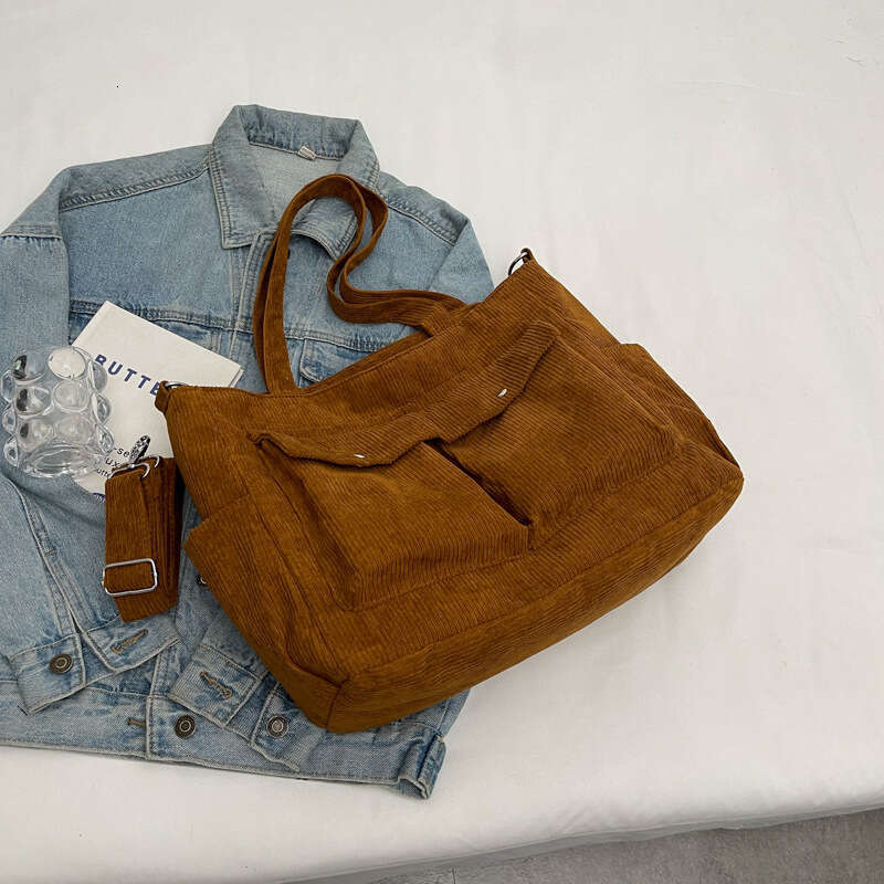 New Large Capacity Striped Niche And Versatile Casual Shoulder Korean Version Commuting Tote Bag, Crossbody Bags