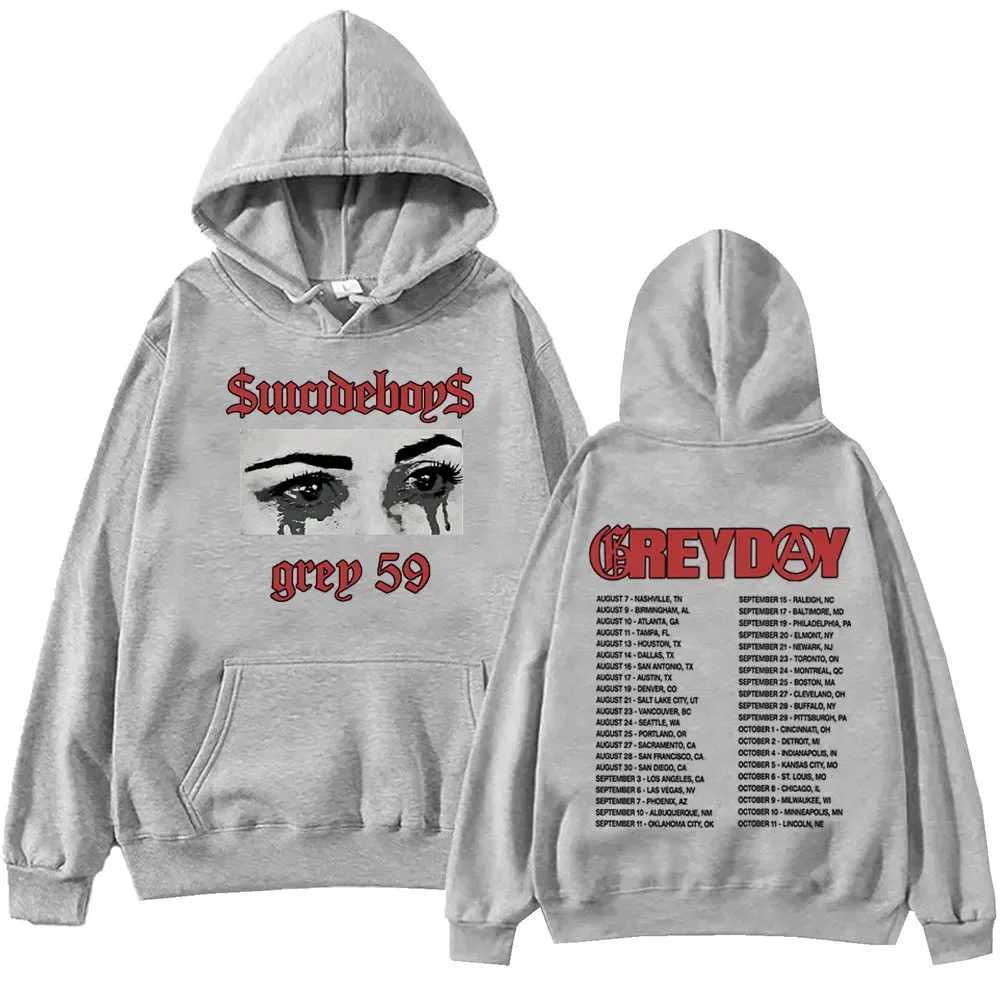 Suicide Boy G-59 Grey Hoodie Harajuku Hip Hop Rap Top Sweatshirt Fan Gift W241230