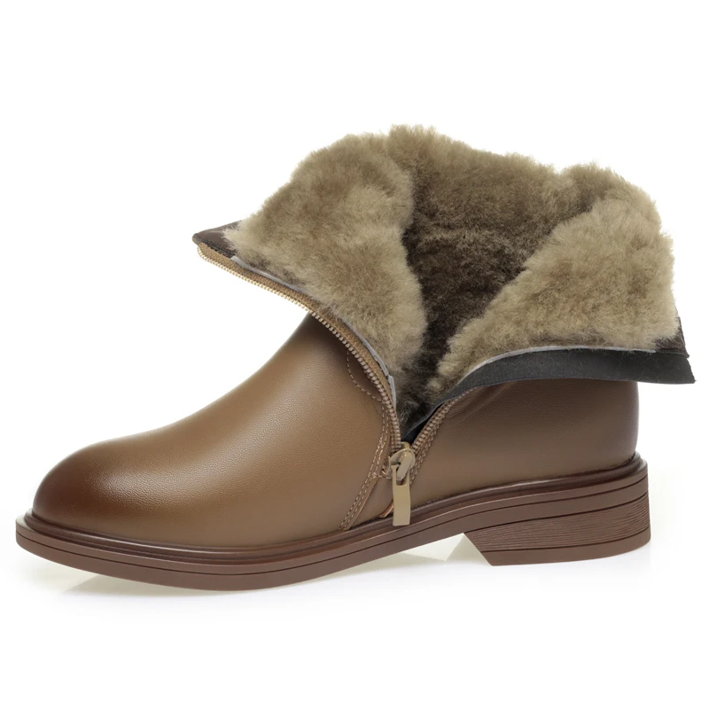 AIYUQI Women's Snow Boots Low Heel Women's Ankle Boots Non-slip Comfortable Boots Women's Winter Warm Cotton Shoes