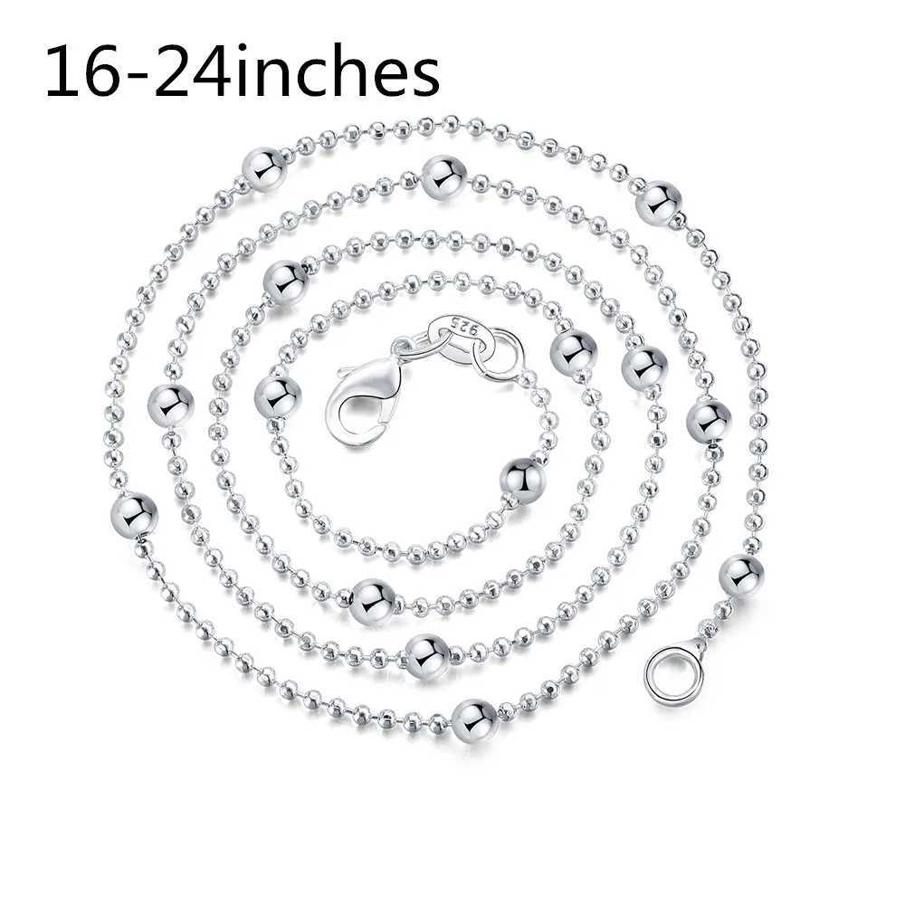 925 sterling silver talisman with round beads necklace suitable for women aged 16-24 inches fashionable parties weddings noble jewelry holiday gifts W