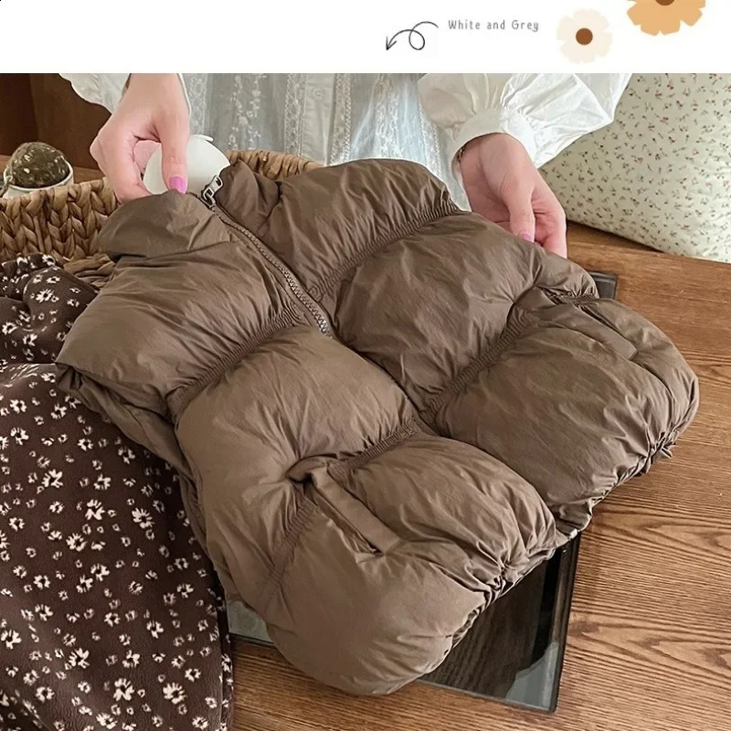 Children Winter Candy Cotton-padded Vest Baby Waistcoat Autumn Casual Cardigan Thicken Warm Outerwear Toddler Sleeveless Coats 241230