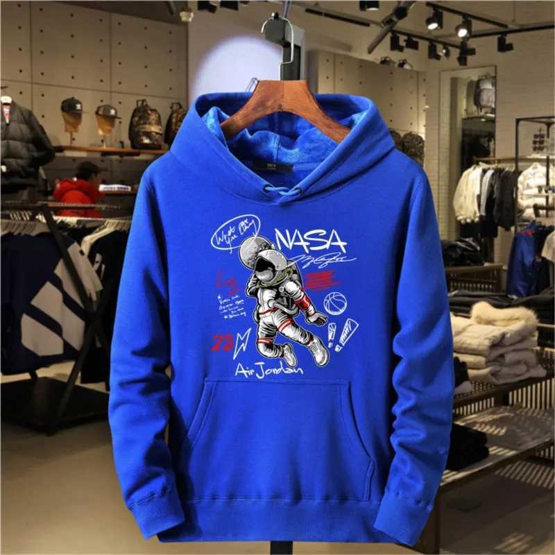 2024 Mens Casual Sports Wool Autumn/Winter Hoodie New Mens Astronaut Design Zipper Sweater W241230