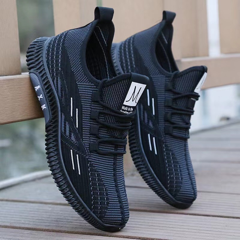2025 summer new mesh flying woven breathable sports shoes men's casual all fashion shoes lightweight outdoor running shoes