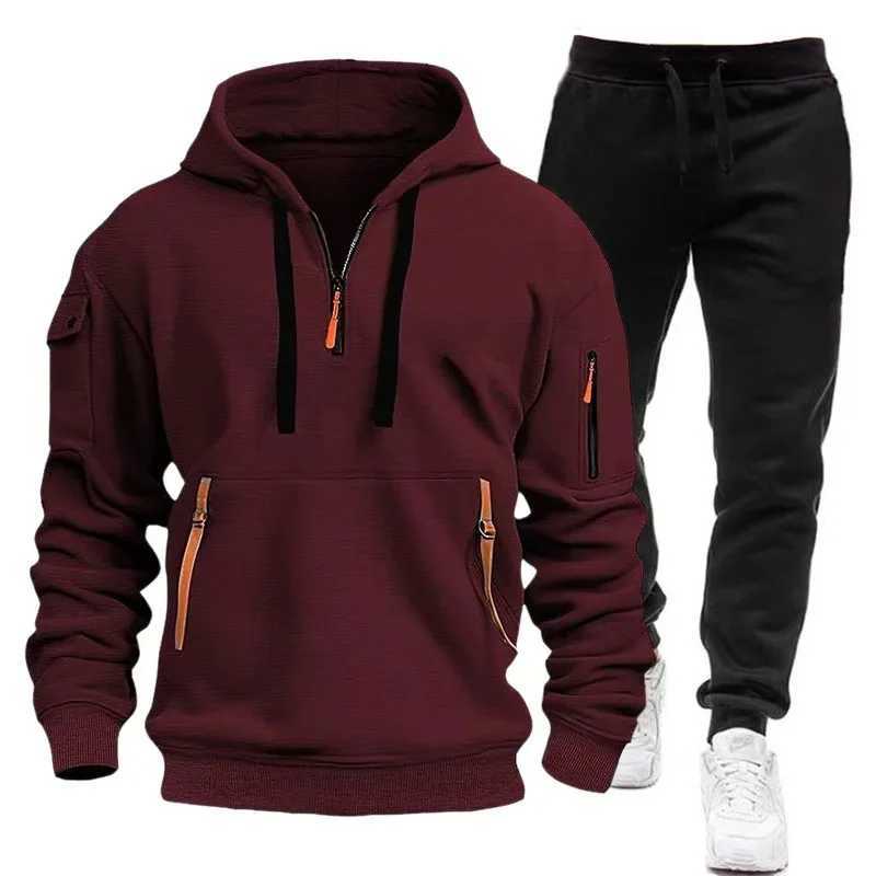 2024 New Sportswear Plus Pants Sweatshirt Wool Zipper Two Size Mens Hoodie Track Set Zipper Hoodie S-3XL W241230