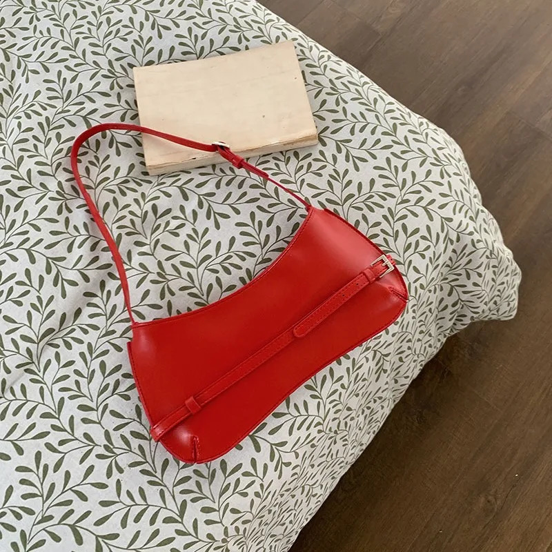 French Niche n Cowhide Shoulder Handbags HighEnd Party Bags Fashion Handheld Underarm Baguette Bag 241226