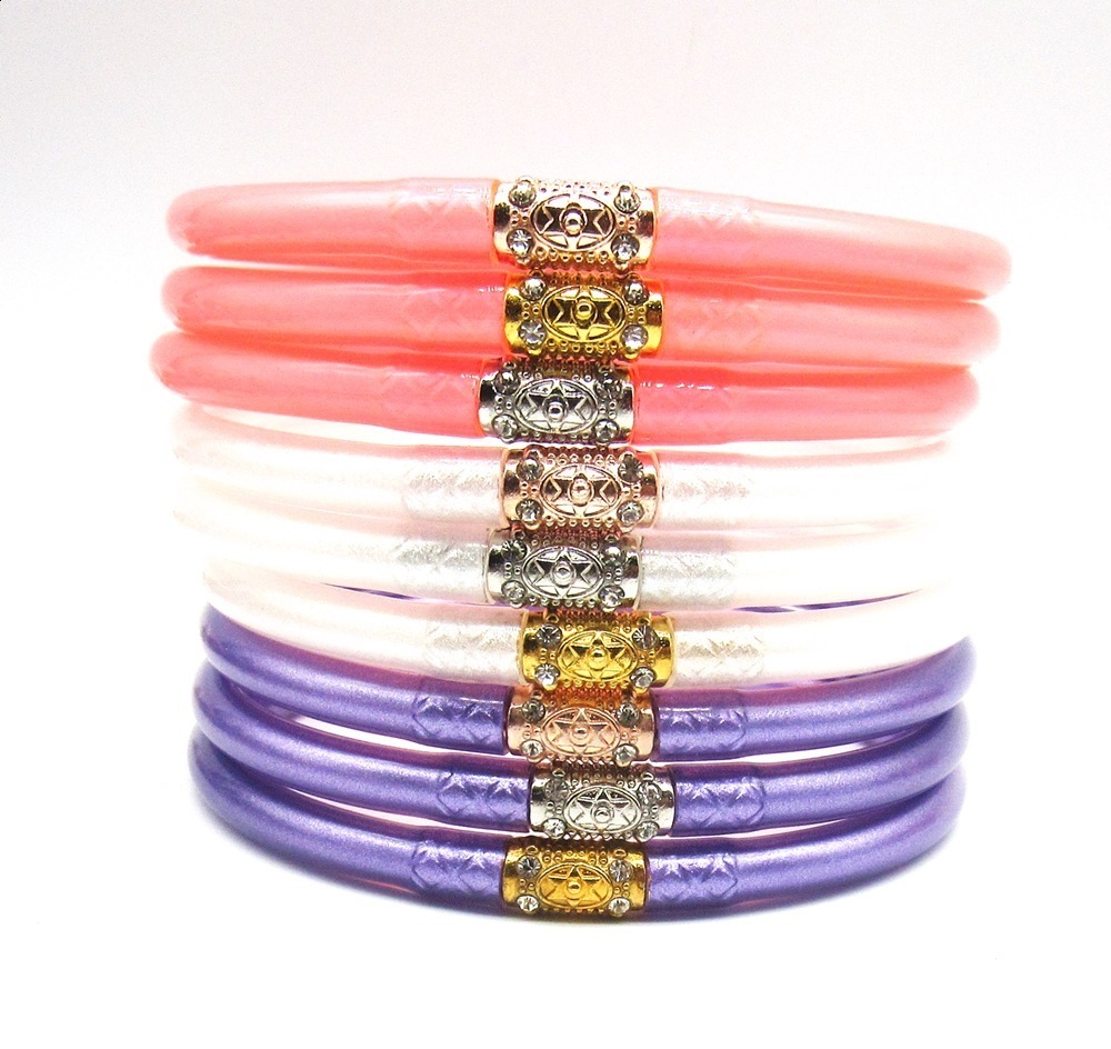 Bilandi Fashion Jewelry Soft Bracelet High Quality Plastic Tube Inner Glitter Gold Color Bracelet Bangle For Women Gift 240914