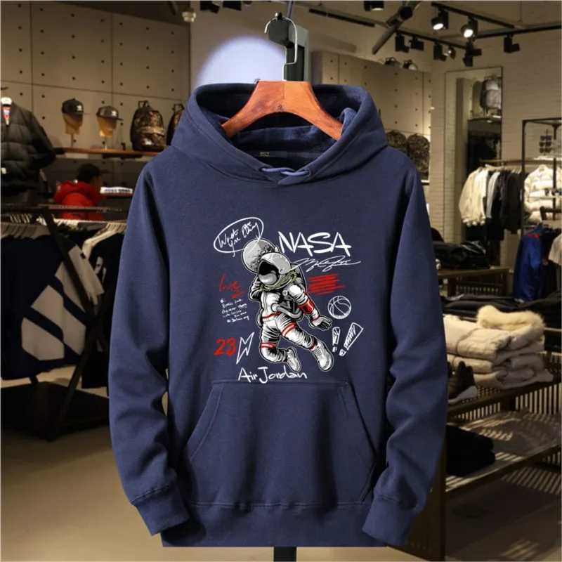 2024 Mens Casual Sports Wool Autumn/Winter Hoodie New Mens Astronaut Design Zipper Sweater W241230