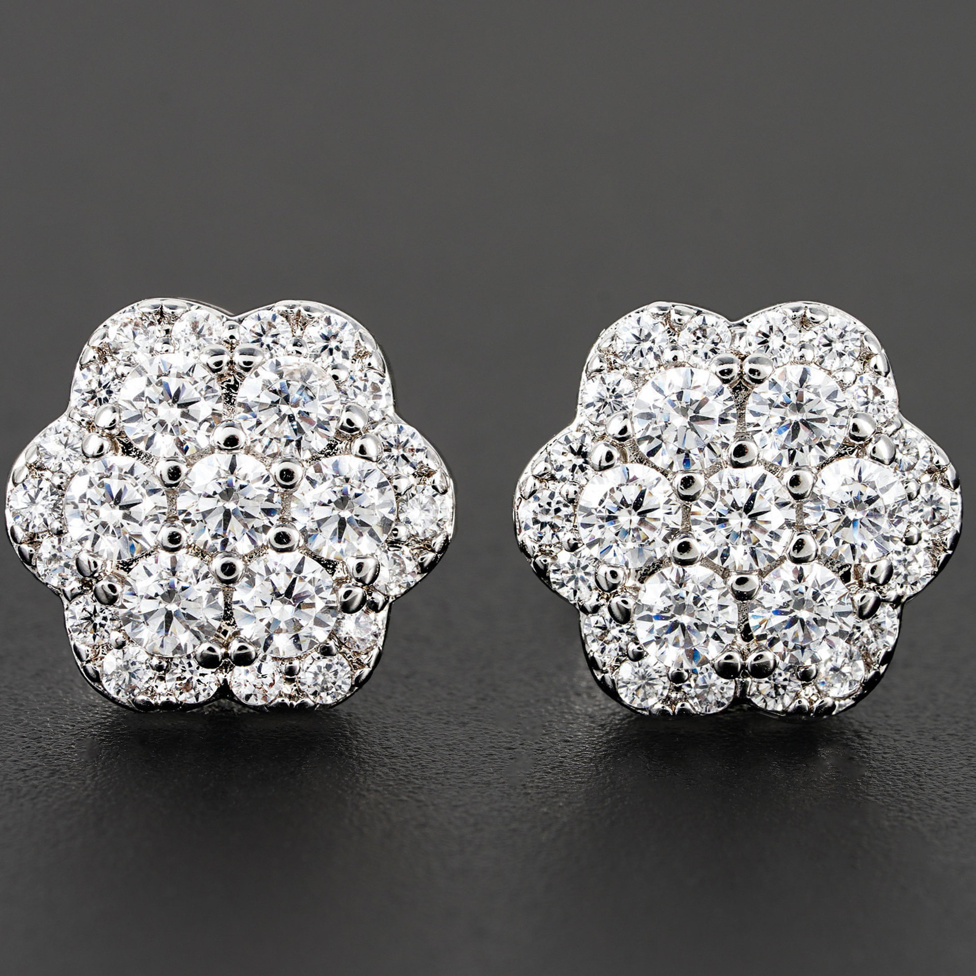 Earing Unique Hot Small Fancy Shiny Gold Silver Shine Dia Stud Earrings Wholesale
