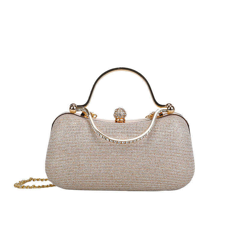 Ins Fashion Women's Bag New Texture Water Diamond Handbag Diagonal Cross Shoulder Banquet Bag Celebrity Fashion Chain Bag