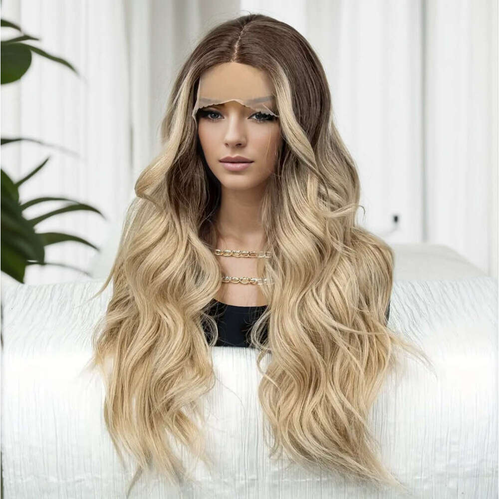 Lace Front Wig Cover T Shape Long Wave 13 * 4 T-Shaped Lace Synthetic Fiber Headband Wig T Part Wig Kq2 Kq2