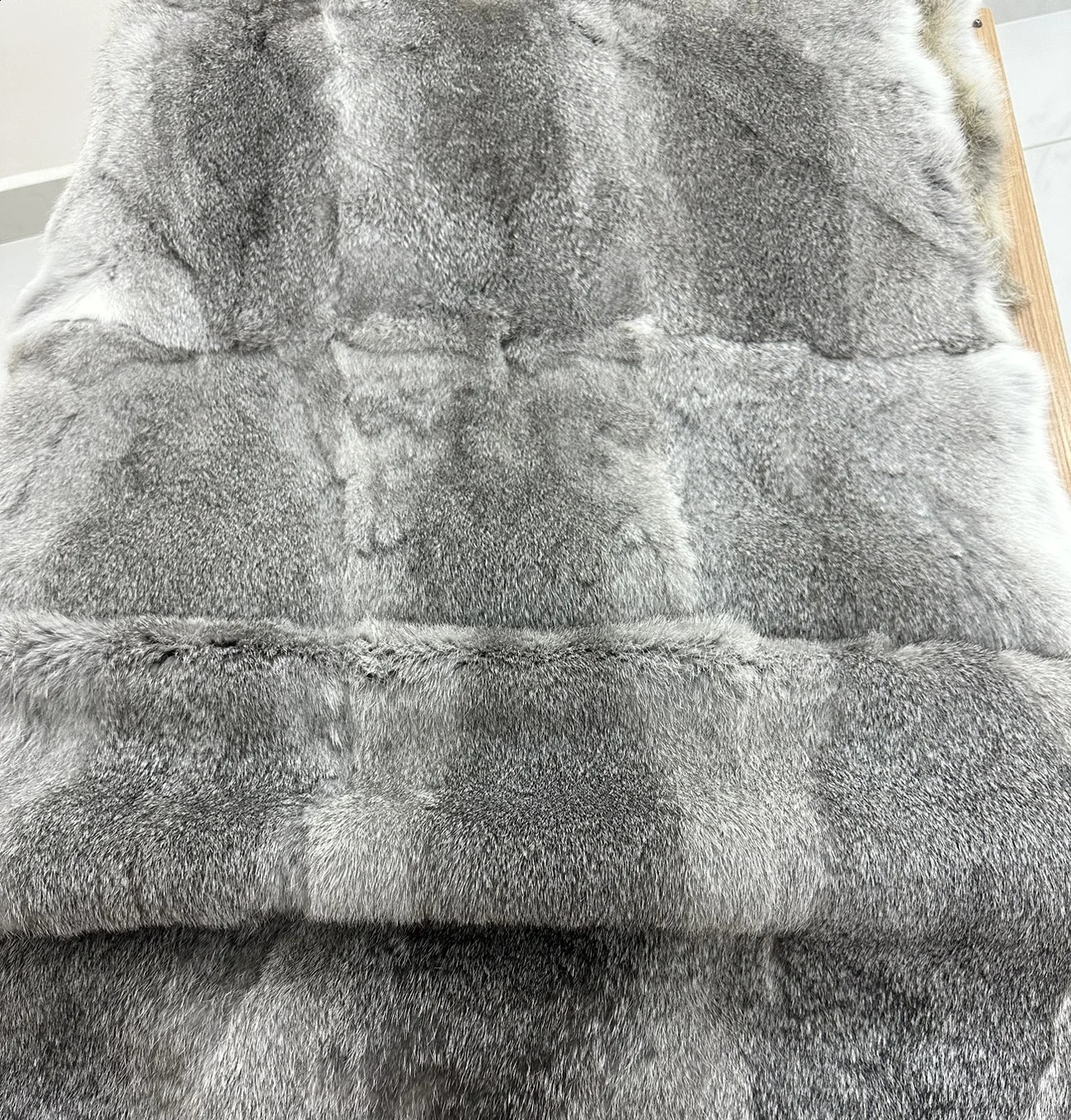 Full pelt rabbit skin plate real leather fur blanket parka lining clothing fabric 241224Z
