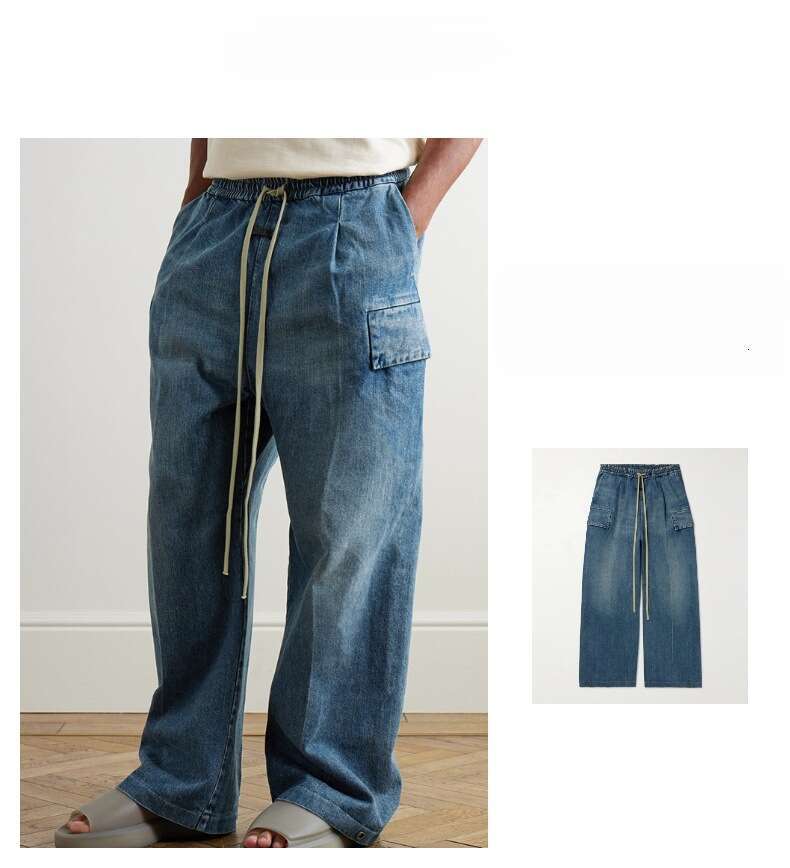 Men's Wear Hip Hop Jeans Street Jeans Large Loose Pants Men's Spring/Summer Thin Fashion Versatile Casual Jeans