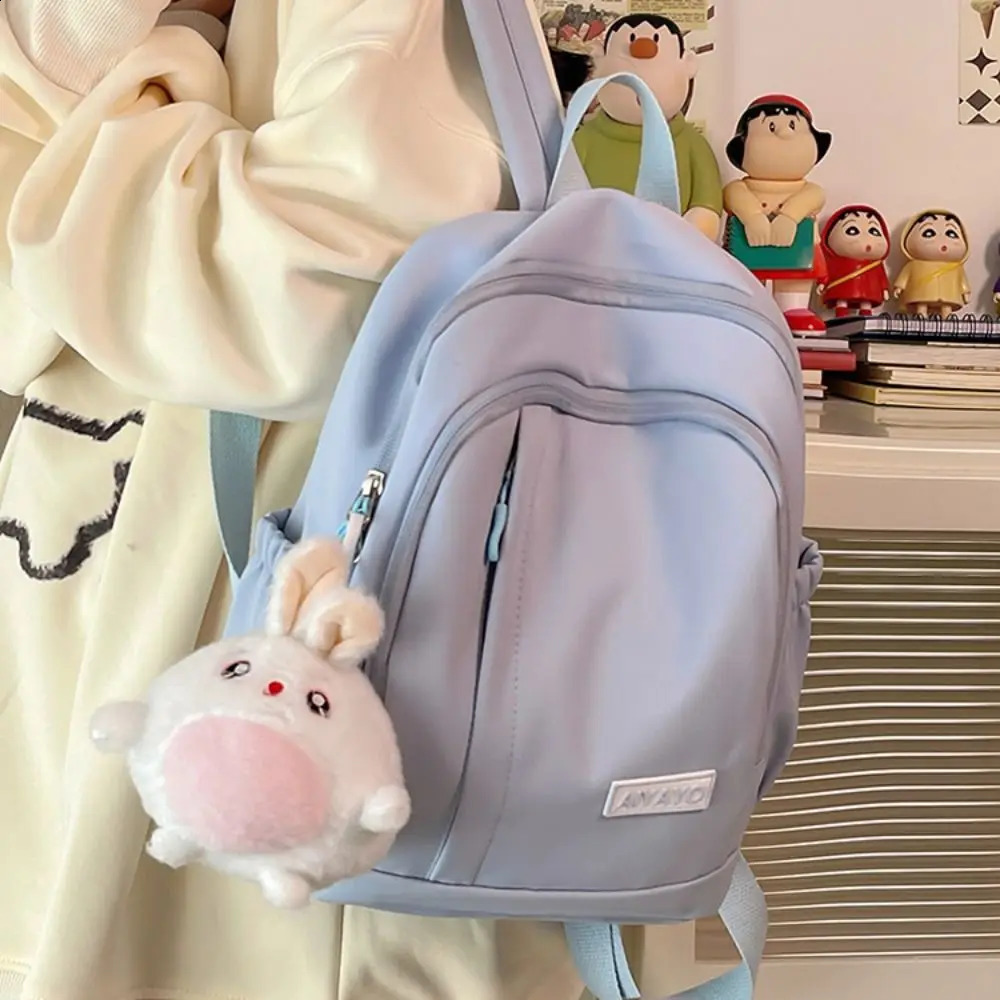 Large Handbag Waterproof Students School Bags Ins Multi Pockets High School Backpacks Nylon Cartoon Teenage Shoulder Bags Girl 241230
