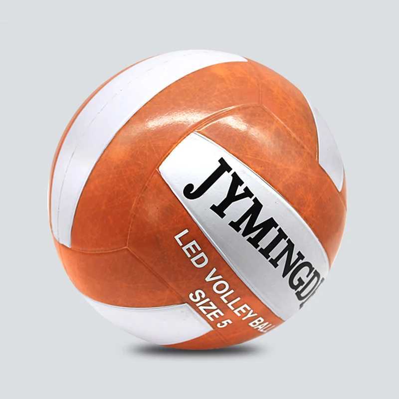 Glow in the Dark Volleyball Ball LED Light Up Rubber Volleyball Size 5 Training Balls Waterproof Luminous Beach Volleyball BallsXJ241230