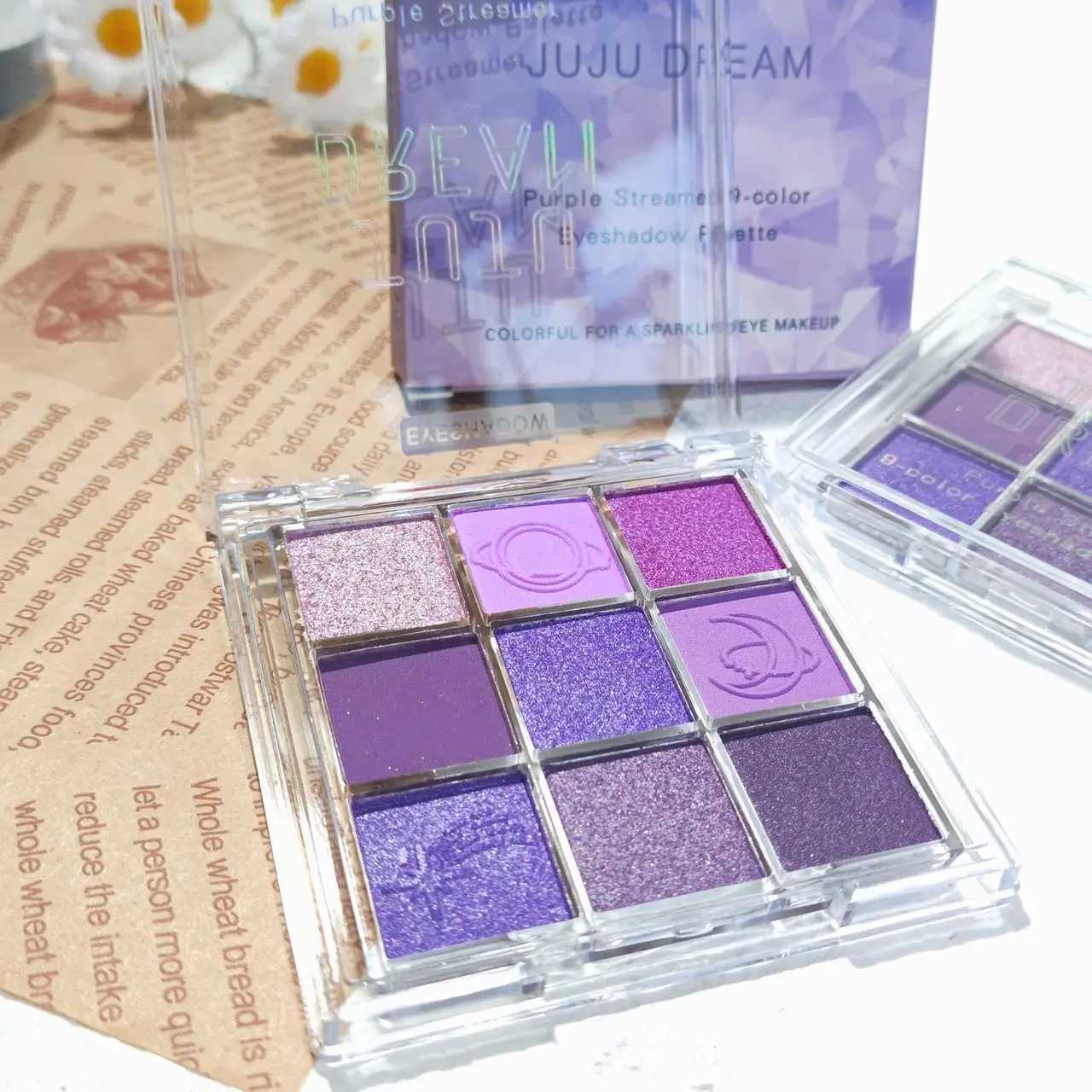 Tassel 9-color eyeshadow smoky purple lescent matte nine-square grid eyeshadow paletteXJ241230