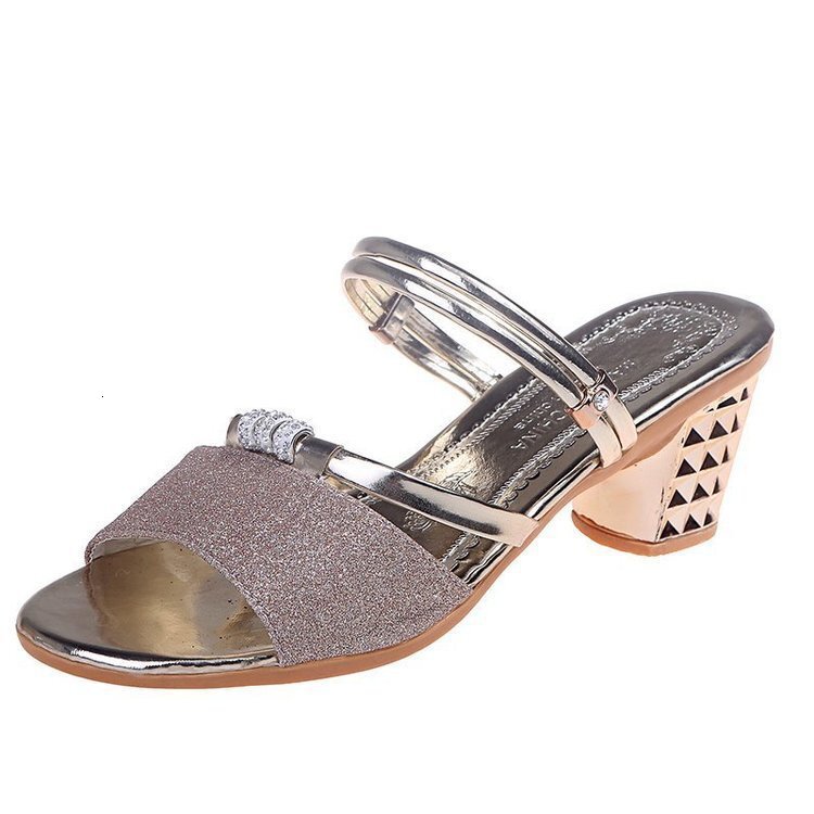 Open Toed Ddmywed Leg Loop Style Buckle Strap Sandal Summer Fish Mouth Dual Purpose External Wear Slippers Medium Heel Thick Chinese Brand Shoes F Ddm