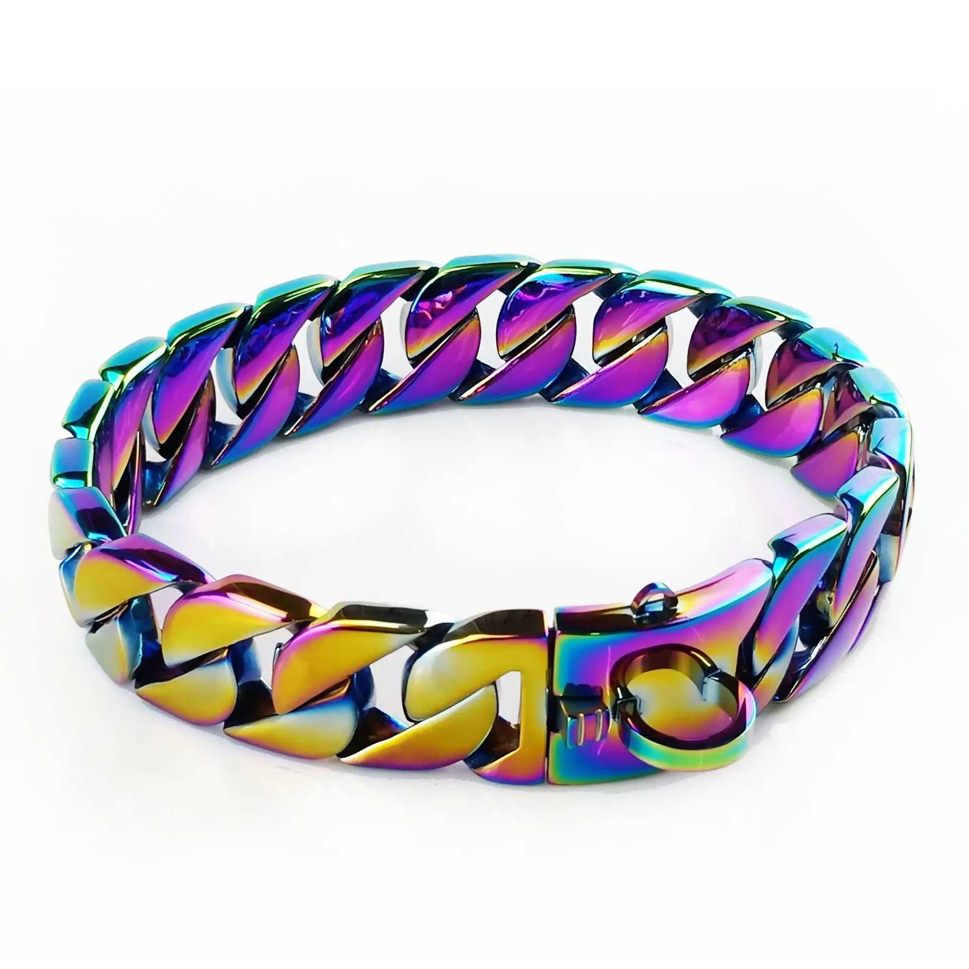 Golden Pitbull Dog Collar - Heavy Duty Stainless Steel Chain for Large Dogs - Safe and Secure DesignXJ241230