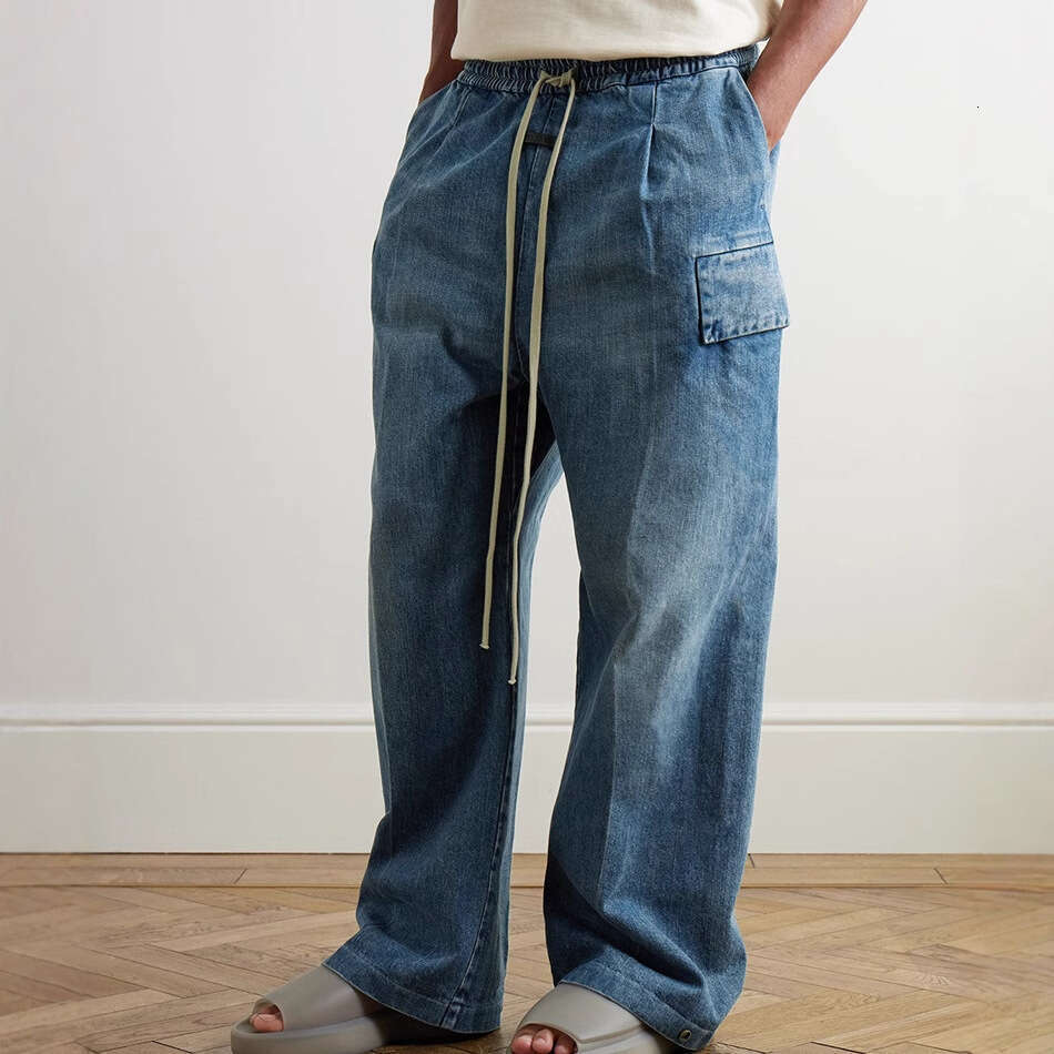 Men's Wear Hip Hop Jeans Street Jeans Large Loose Pants Men's Spring/Summer Thin Fashion Versatile Casual Jeans