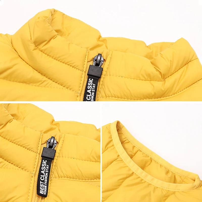 Winter Boys White Duck Down Vest Fashion Solid Thicken Warm Waistcoat For 4-12 Years Teens Kids Cotton Jackets Child Outerwear 241230