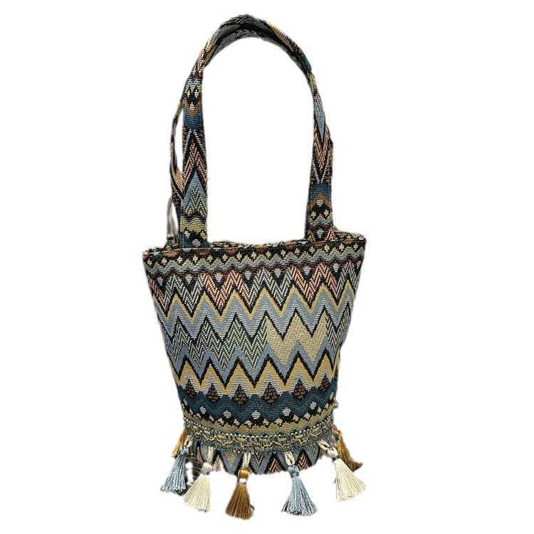 Large Capacity Bohemian Tassel Bag 2024 New Ethnic Style Hand-held Tote Bag Ins Single Shoulder Crossbody Bag