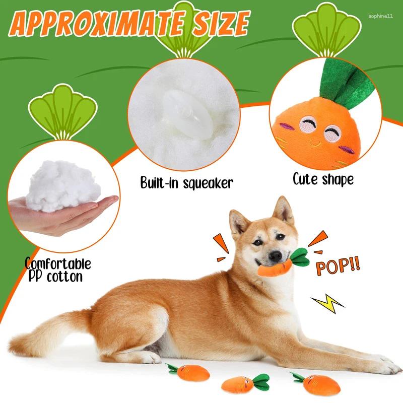Update Dog Squeaky Carrot Toys Plush Stuffed Soft Puppy Chew Interactive Pet Supplies For Small Medium Dogs Dental Care