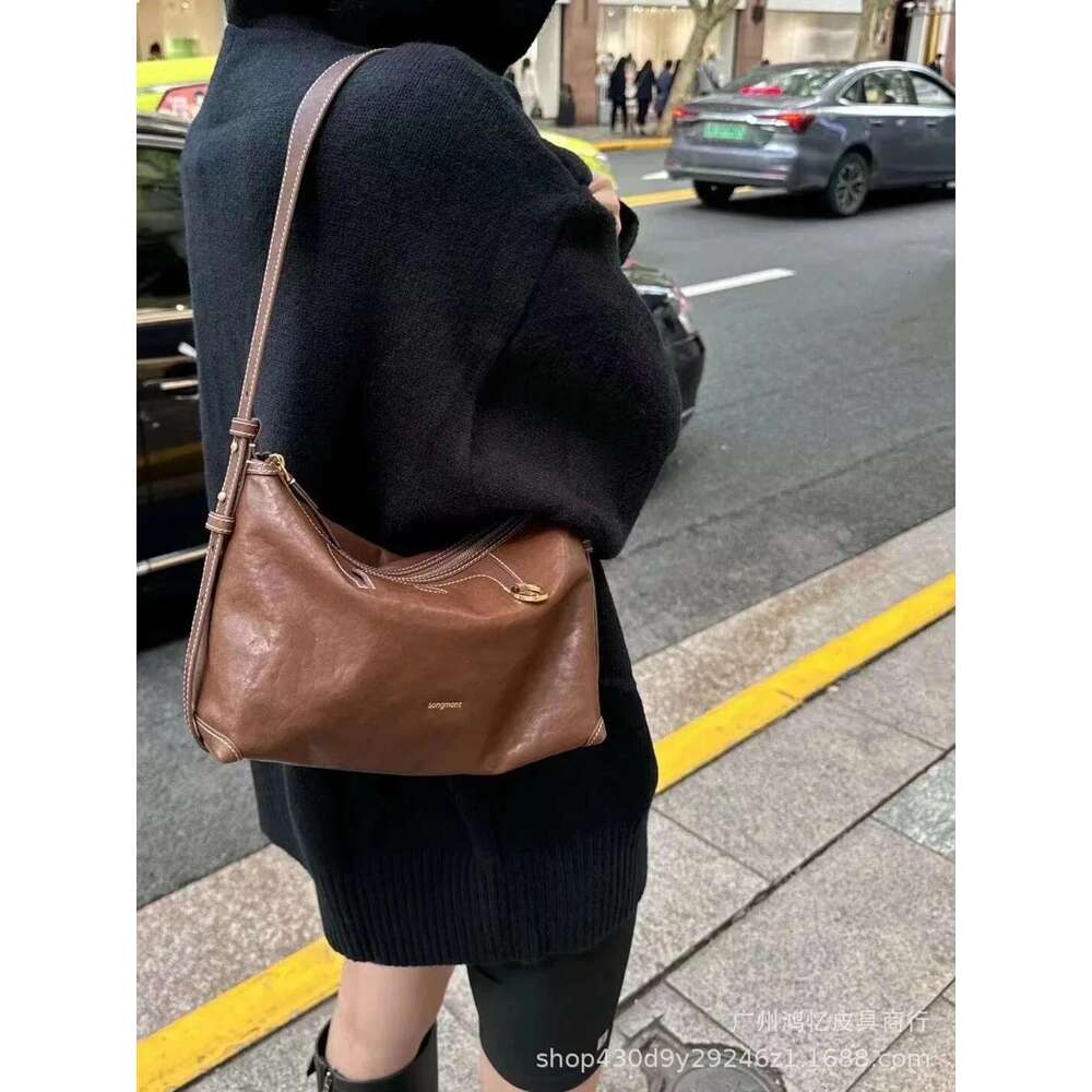 Women's Bags Handbag Down The Pine Track Series Shallow Hobo Commuting Simplechamois Leather Underarm Dumpg Bag For Women