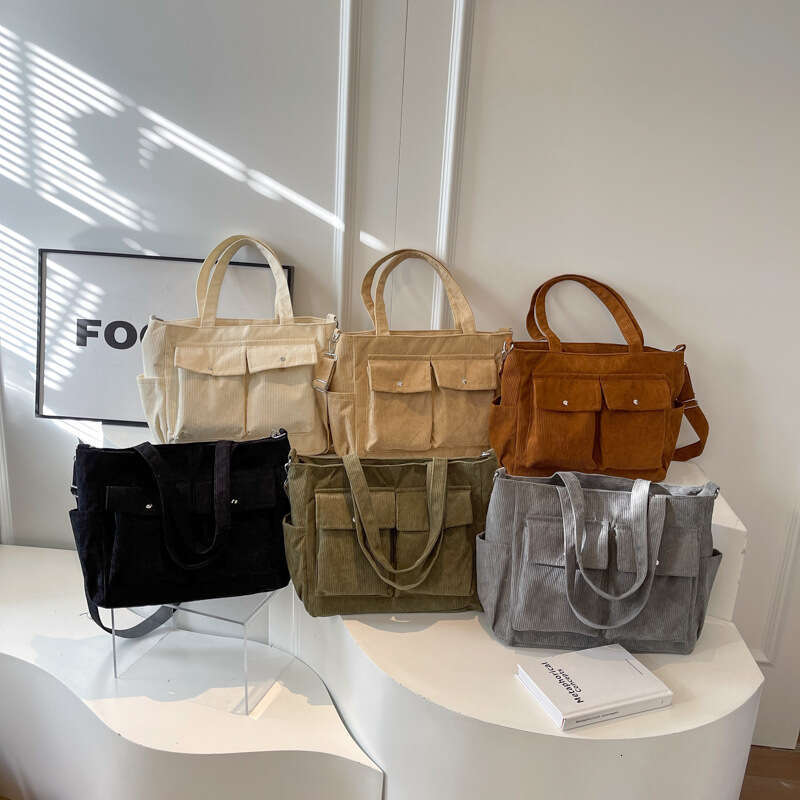 New Large Capacity Striped Niche And Versatile Casual Shoulder Korean Version Commuting Tote Bag, Crossbody Bags