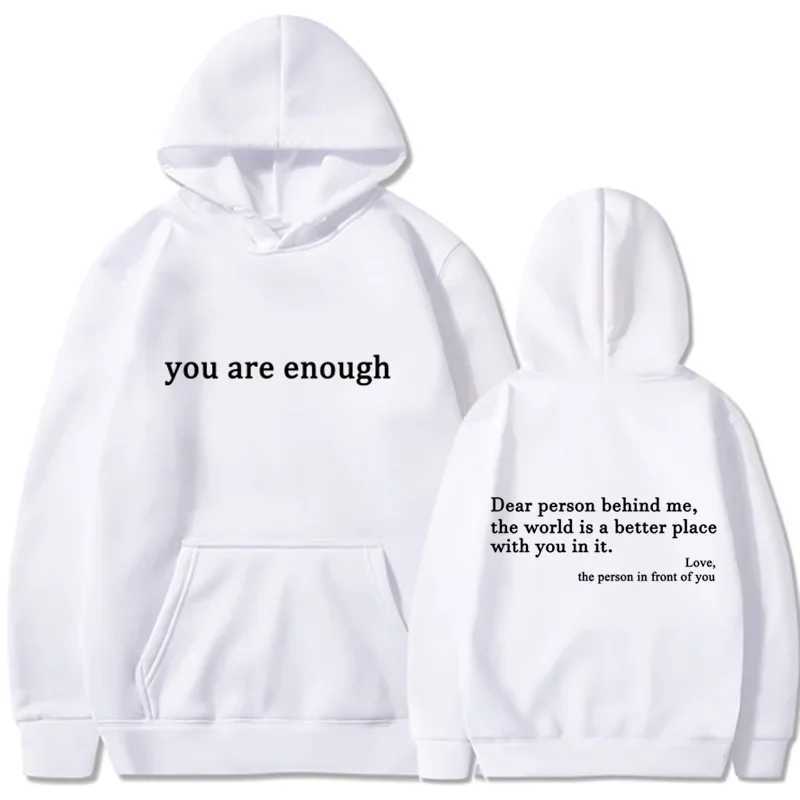 2024 Trends Youre Enough with Mens and Womens Hoodies Retro Pulling Hoodies Street Hip Hop Unisex Hot Selling Womens Hoodies W241230