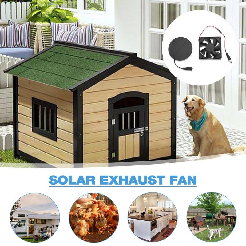 Solar Exhaust Fan Solar Powered Roof Exhaust Fan Vent Device For Chicken Coops Dog Houses Greenhouses Pet Homes Gardens IP65