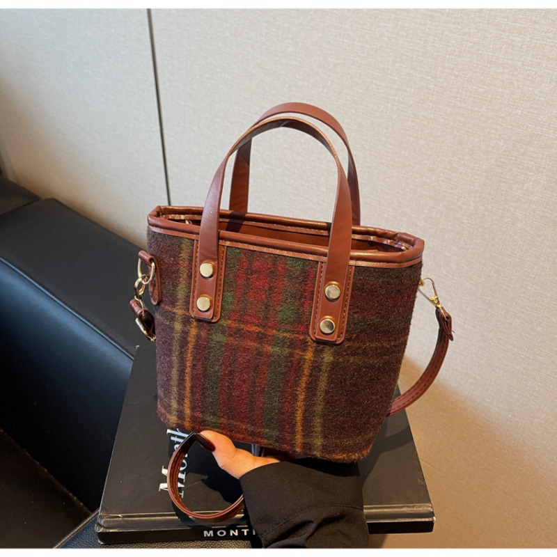 Popular woolen women's bags new versatile messenger bags fashionable portable bucket bags for women