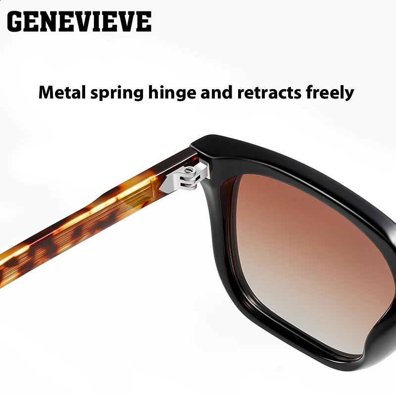 GENEVIEVE Fashion Geometric Square Frame Sunglasses UV Protection Polarized Sunglasses Customizable Prescription 241230