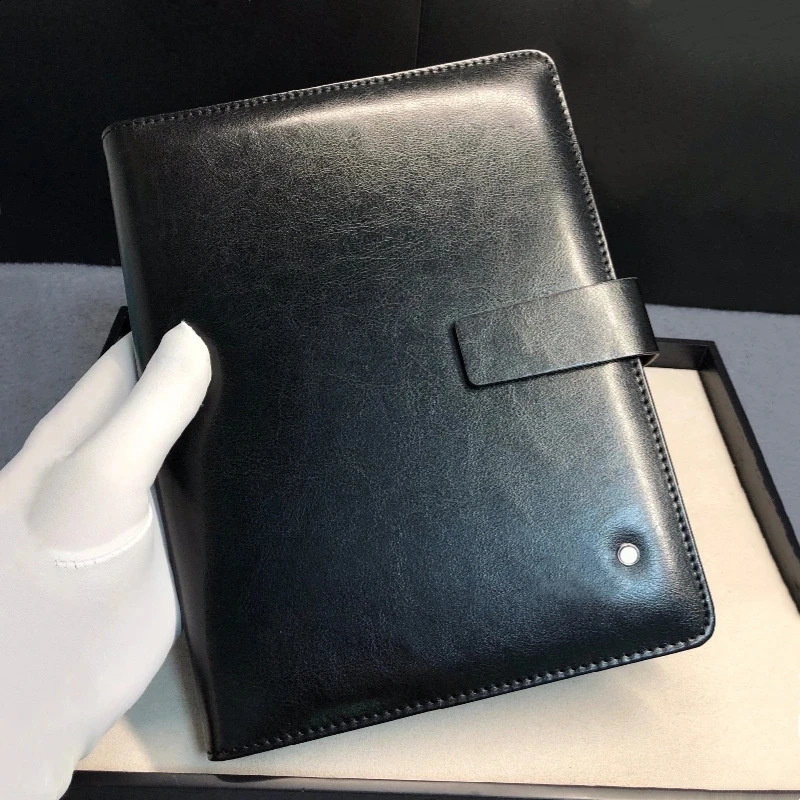MB Black Leather Cover Notepads Classic Agenda Handmade Note Book Periodical Diary Business Office Notebook A5 241227