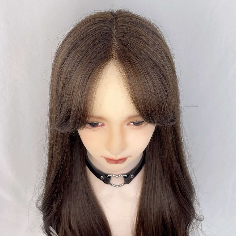 Lace Front Wig Cover T Shape Jiahe's New High-Temperature Silk Simulation Lace Wig With Natural Split Bangs And Long Curly Hair, Hand Woven Headb