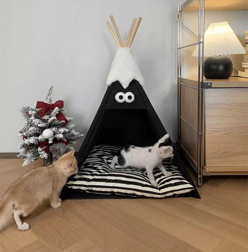 Cat tent Cat Kennel Dog kennel all year round Warm semi-enclosed cat house pet bed in winter