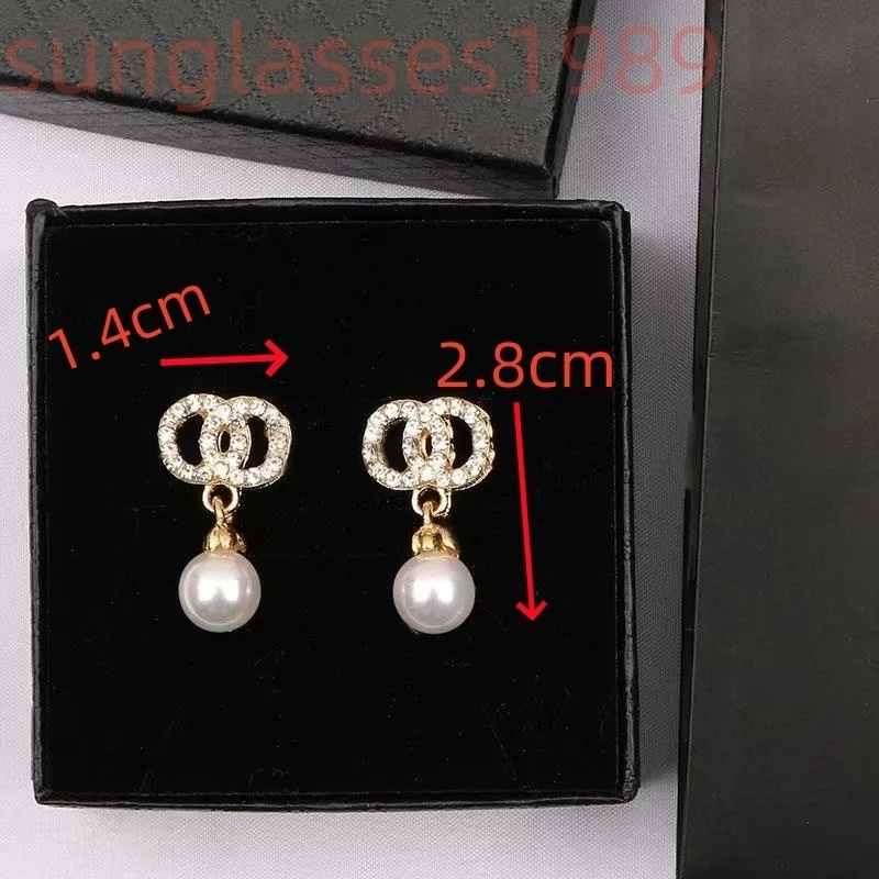 20 Style Mixed Earring Simple 925 Silver Ear Stud Famous Women Geometry Cross Round Crystal Rhinestone Pearl Earrings Bride Wedding Party Jewerlry Christmas Gifts