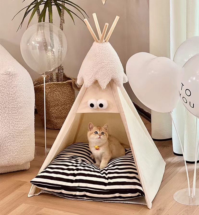 Cat tent Cat Kennel Dog kennel all year round Warm semi-enclosed cat house pet bed in winter