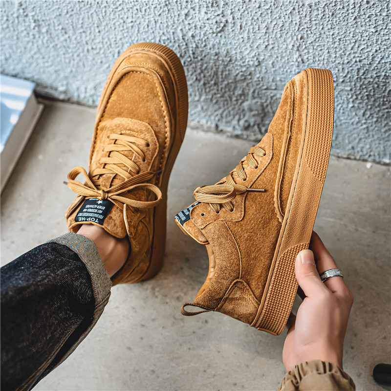 Men Casual Shoes Fashion 2025 New Early Spring Simple Style Trendy Versatile Triple Black Brown Khaki Free shipping