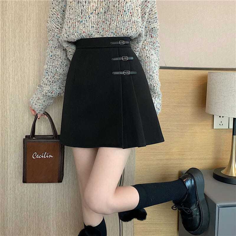 L40995 skirt women 2024 new high waist pleated skirt slim hip skirt